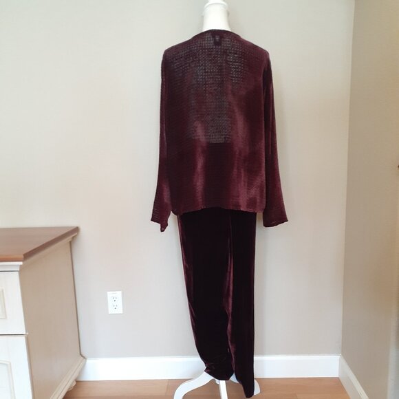 Eileen Fisher Velvet Pant & Cardigan Set - Picture 4 of 16